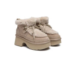 UGG Boots Women Sheepskin Wool Lace Up Chunky Platform Bumpy 36 UGG Boots Women Sheepskin Wool Lace Up Chunky Platform Bumpy -Shoe Store 270A0784