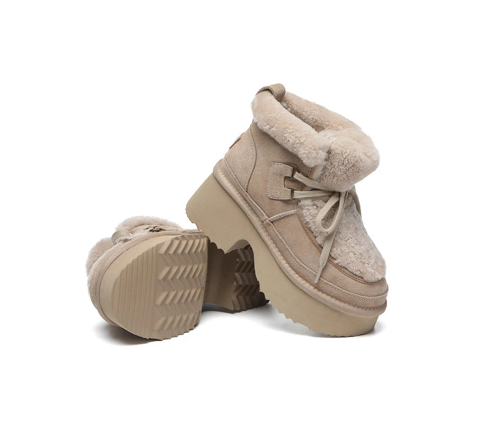 UGG Boots Women Sheepskin Wool Lace Up Chunky Platform Bumpy 18 UGG Boots Women Sheepskin Wool Lace Up Chunky Platform Bumpy - Image 16