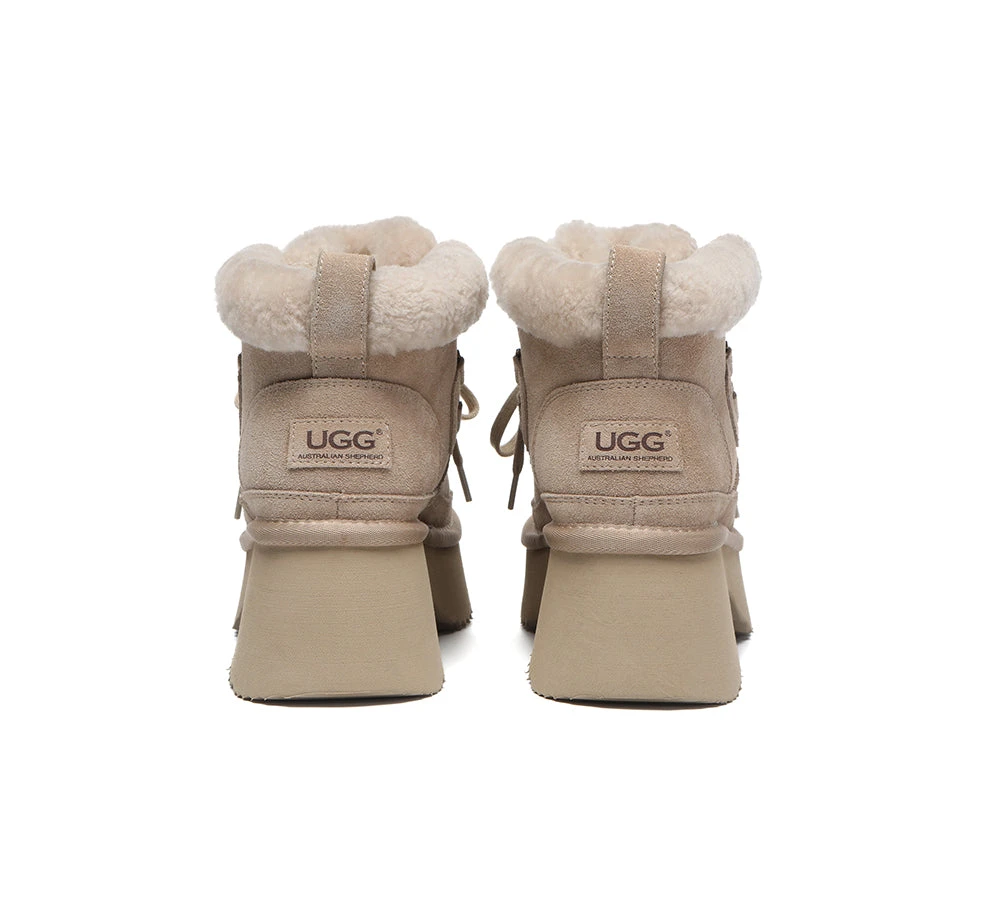 UGG Boots Women Sheepskin Wool Lace Up Chunky Platform Bumpy 22 UGG Boots Women Sheepskin Wool Lace Up Chunky Platform Bumpy - Image 20