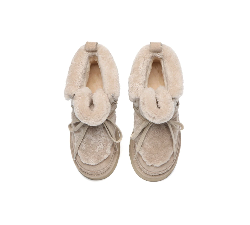 UGG Boots Women Sheepskin Wool Lace Up Chunky Platform Bumpy 21 UGG Boots Women Sheepskin Wool Lace Up Chunky Platform Bumpy - Image 19