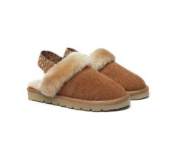 UGG Slippers Women Sheepskin Wool Removable Strap Slingback Nonslip Shoes Corduroy -Shoe Store 270A2983
