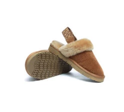 UGG Slippers Women Sheepskin Wool Removable Strap Slingback Nonslip Shoes Corduroy -Shoe Store 270A2984
