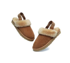 UGG Slippers Women Sheepskin Wool Removable Strap Slingback Nonslip Shoes Corduroy -Shoe Store 270A2988