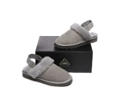 UGG Slippers Women Sheepskin Wool Removable Strap Slingback Nonslip Shoes Corduroy -Shoe Store 270A3006