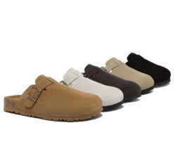 Unisex Adjustable Buckled Straps Slip-on Flat Sandal Slides Mason