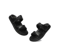 Women Slides Leather Padded Twist Slip-on Sandals Eloise -Shoe Store 270A9272