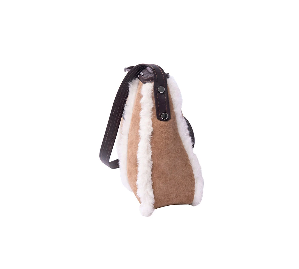 Women Sheepskin Wool Zip Shearling Lined Over Shoulder Bag 5 Women Sheepskin Wool Zip Shearling Lined Over Shoulder Bag - Image 3