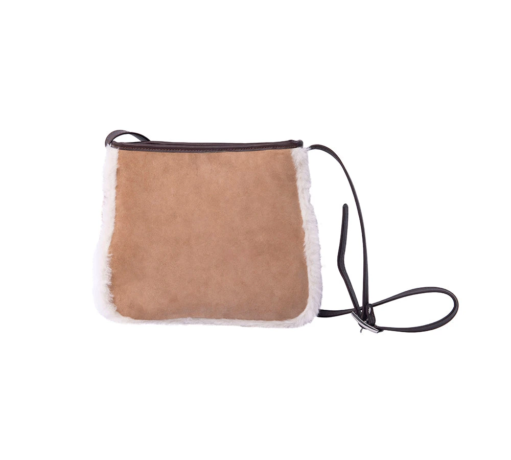 Women Sheepskin Wool Zip Shearling Lined Over Shoulder Bag 6 Women Sheepskin Wool Zip Shearling Lined Over Shoulder Bag - Image 4