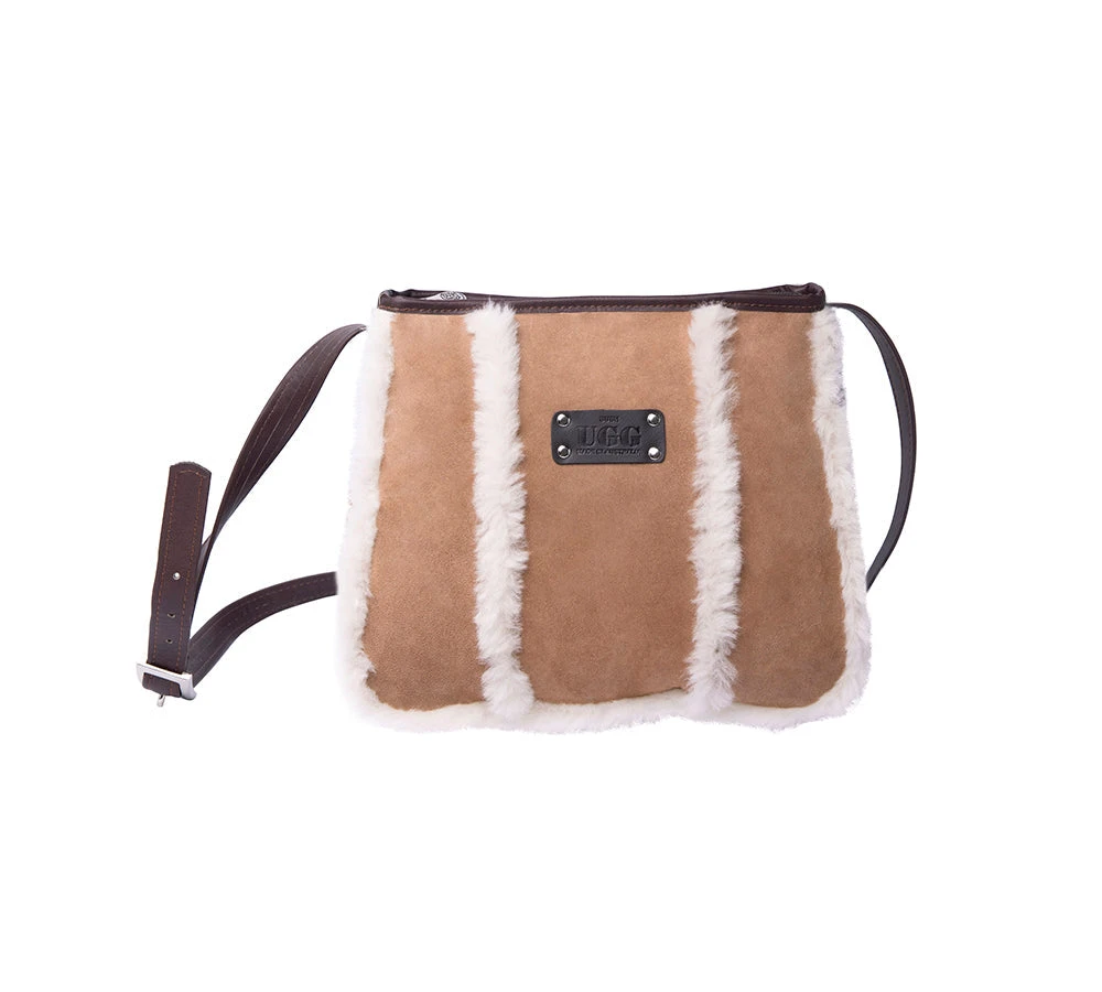 Women Sheepskin Wool Zip Shearling Lined Over Shoulder Bag 4 Women Sheepskin Wool Zip Shearling Lined Over Shoulder Bag - Image 2