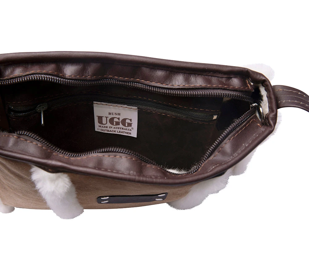 Women Sheepskin Wool Zip Shearling Lined Over Shoulder Bag 8 Women Sheepskin Wool Zip Shearling Lined Over Shoulder Bag - Image 6