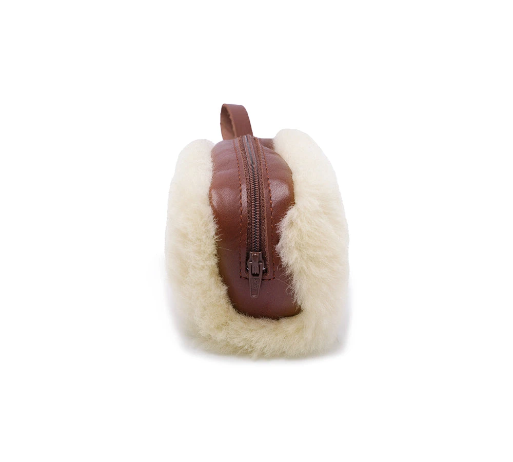 Women Sheepskin Wool Fluffy Small Zip Camera Pouch 5 Women Sheepskin Wool Fluffy Small Zip Camera Pouch - Image 3