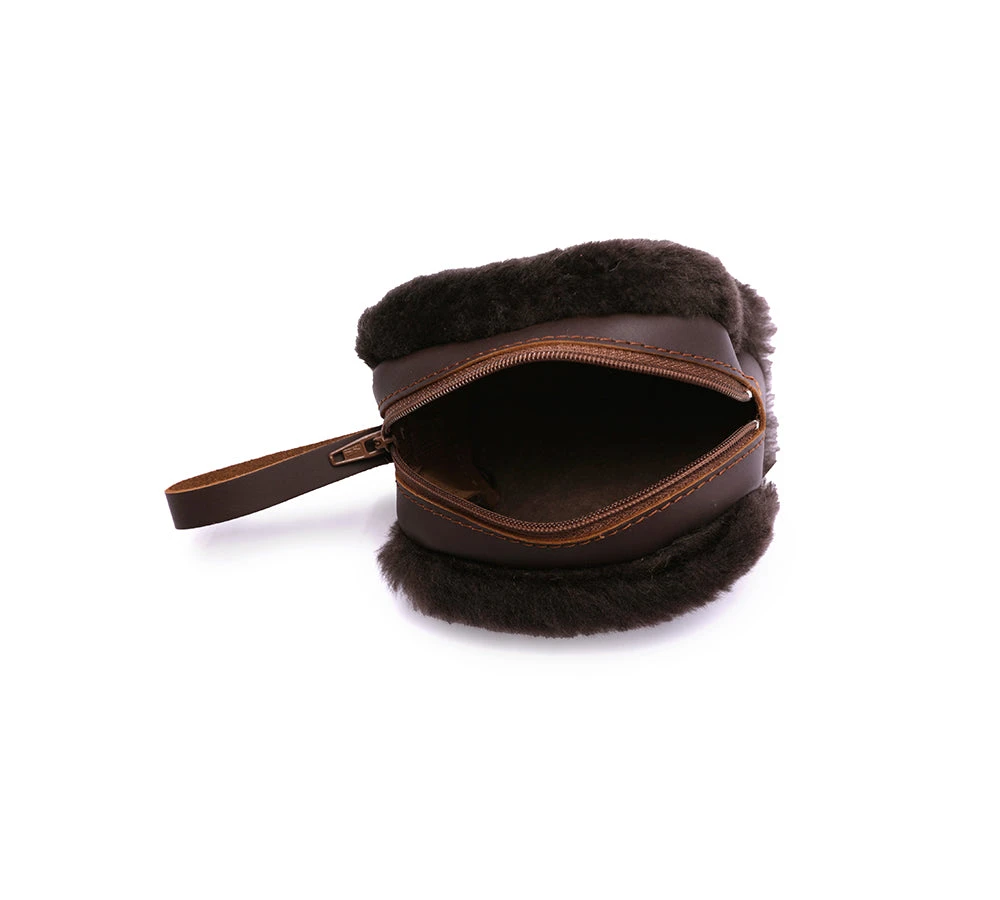 Women Sheepskin Wool Fluffy Small Zip Camera Pouch 13 Women Sheepskin Wool Fluffy Small Zip Camera Pouch - Image 11