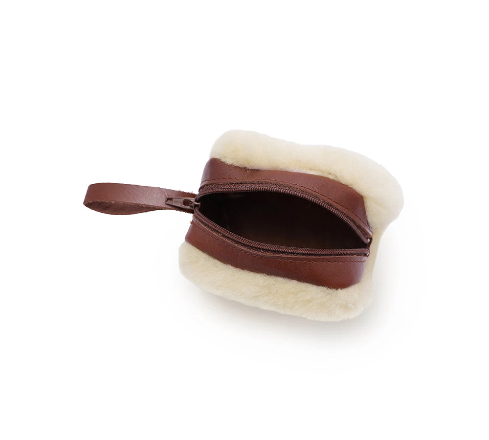 Women Sheepskin Wool Fluffy Small Zip Camera Pouch 7 Women Sheepskin Wool Fluffy Small Zip Camera Pouch - Image 5