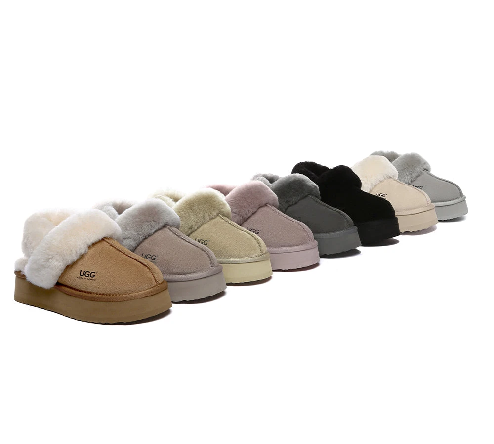 UGG Slippers Women Removable Wool Strap Slingback Platform Musa 3 UGG Slippers Women Removable Wool Strap Slingback Platform Musa