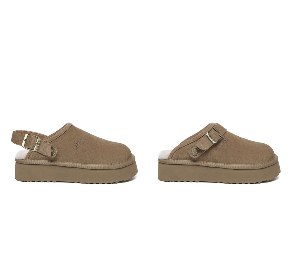 UGG Slippers Sheepskin Wool Adjustable Strap Platform Sadie 5 UGG Slippers Sheepskin Wool Adjustable Strap Platform Sadie - Image 3