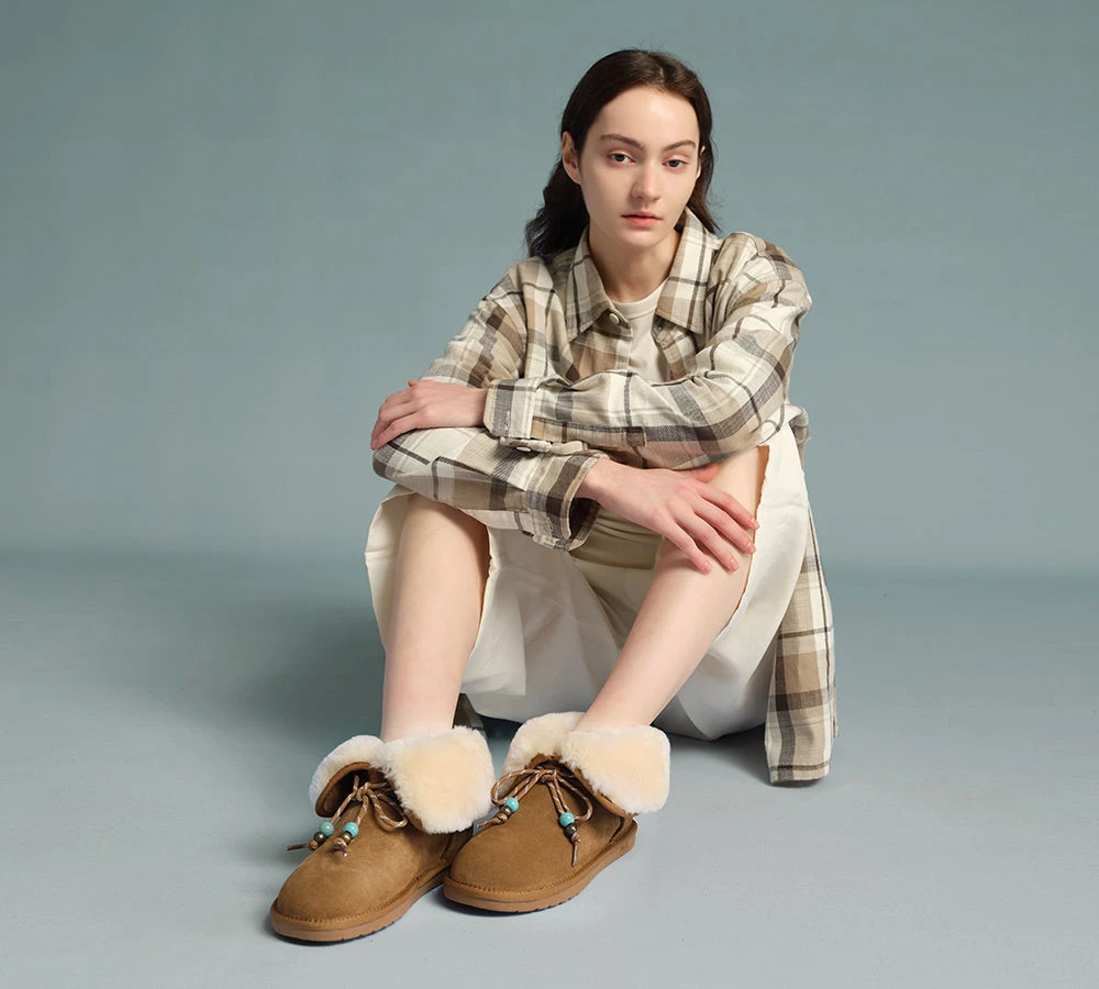 UGG Boots Women Sheepskin Wool Lace Up Fashion Carlos 4 UGG Boots Women Sheepskin Wool Lace Up Fashion Carlos - Image 2