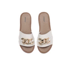 Women Leather Metal Ultra Soft Flat Slides Jianna -Shoe Store D1134F00 B65D 4A54 BDE6 AB3F25736D75 45254 0000254C658C4CC32