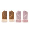 Women Fluffy Sheepskin Wool Gloves Warm Winter Mittens Stacey