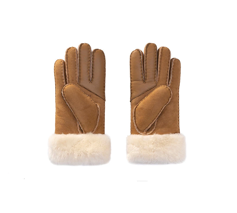Women Fluffy Sheepskin Wool Gloves Warm Winter Mittens Stacey 3 Women Fluffy Sheepskin Wool Gloves Warm Winter Mittens Stacey - Image 2