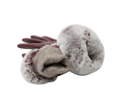 Ladies Sheepskin Leather Gloves With Rabbit Fur Cuffs -Shoe Store DSC06451
