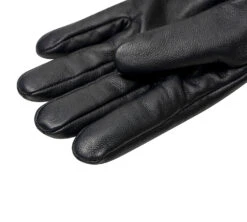 Ladies Sheepskin Leather Gloves With Rabbit Fur Cuffs -Shoe Store DSC06478