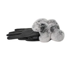 Ladies Sheepskin Leather Gloves With Rabbit Fur Cuffs -Shoe Store DSC06865