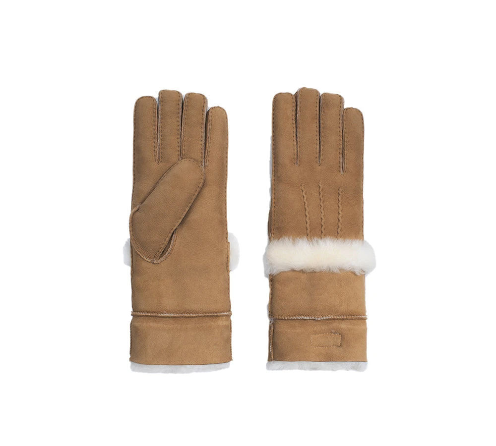 Fluffy Sheepskin Wool Shearling Lined Gloves Puni 4 Fluffy Sheepskin Wool Shearling Lined Gloves Puni - Image 2