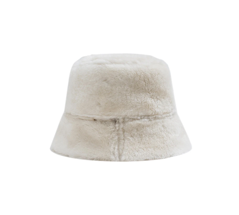 Fluffy Sheepskin Wool Bucket Patchwork Hat 8 Fluffy Sheepskin Wool Bucket Patchwork Hat - Image 6