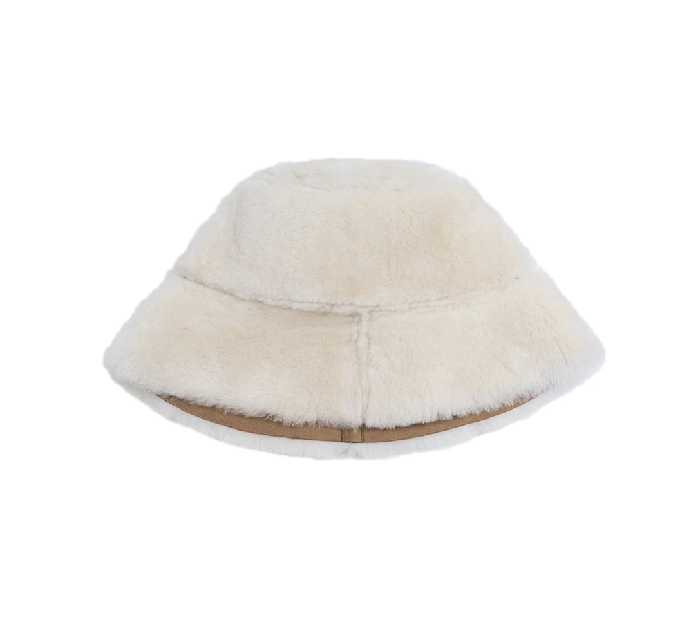 Fluffy Sheepskin Wool Bucket Patchwork Hat 9 Fluffy Sheepskin Wool Bucket Patchwork Hat - Image 7