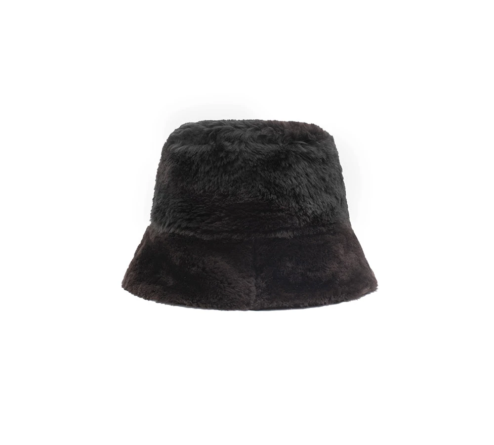Fluffy Sheepskin Wool Bucket Patchwork Hat 17 Fluffy Sheepskin Wool Bucket Patchwork Hat - Image 15