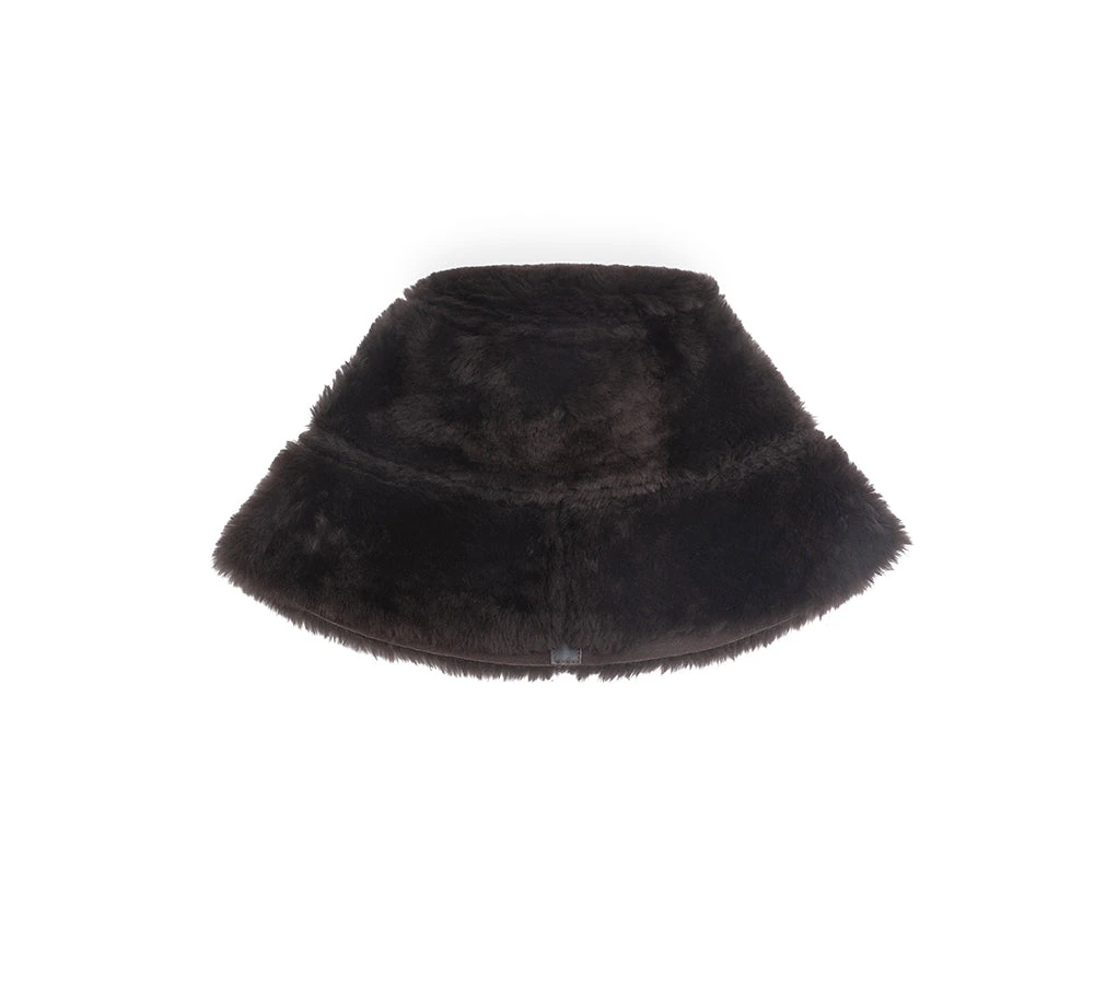 Fluffy Sheepskin Wool Bucket Patchwork Hat 18 Fluffy Sheepskin Wool Bucket Patchwork Hat - Image 16