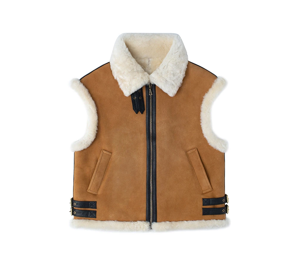 Fluffy Sheepskin Wool Zip Sleeveless Vest Dale 3 Fluffy Sheepskin Wool Zip Sleeveless Vest Dale