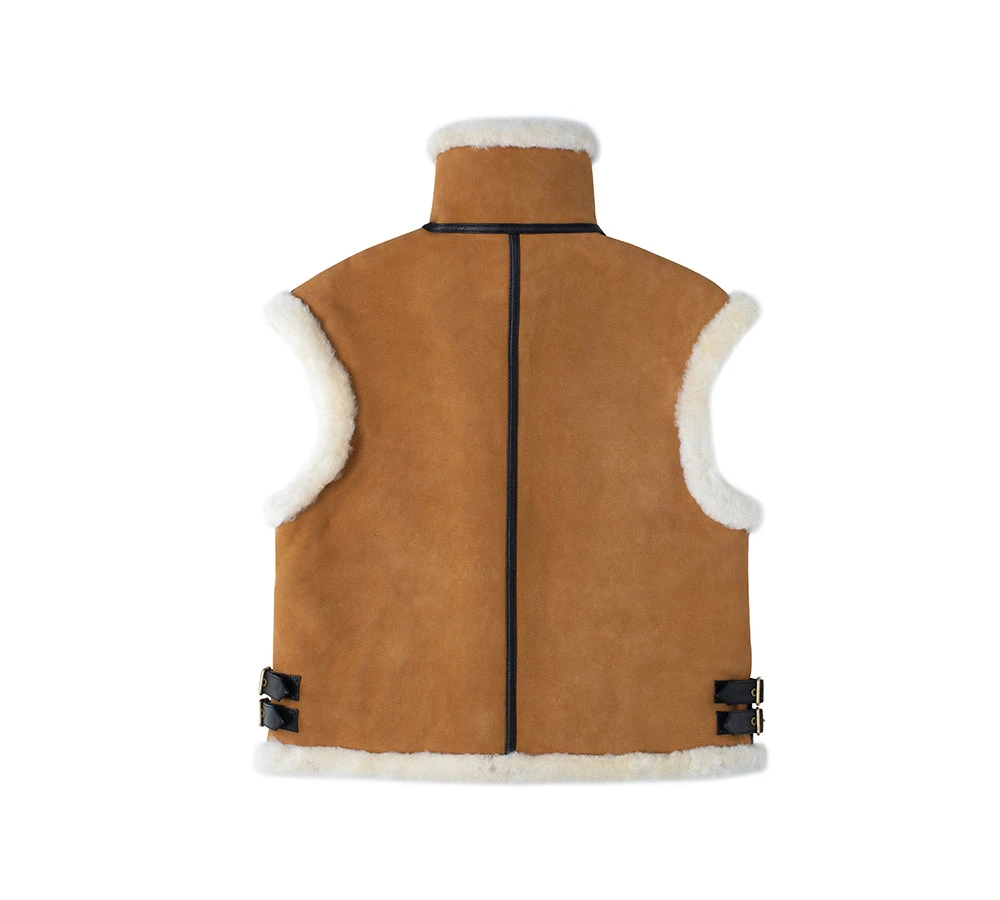 Fluffy Sheepskin Wool Zip Sleeveless Vest Dale 5 Fluffy Sheepskin Wool Zip Sleeveless Vest Dale - Image 3