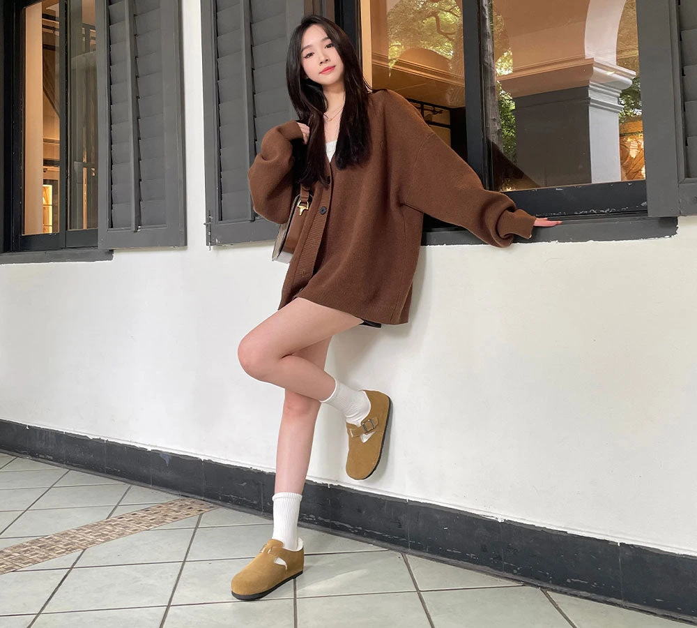 Adjustable Buckled Straps Suede Flat Clog Slippers Marla 4 Adjustable Buckled Straps Suede Flat Clog Slippers Marla - Image 2