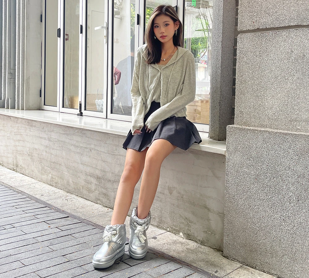 UGG Boots Women Sheepskin Wool Waterproof Adjustable Drawstring Ankle Boots Delabra 4 UGG Boots Women Sheepskin Wool Waterproof Adjustable Drawstring Ankle Boots Delabra - Image 2