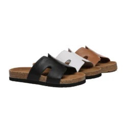 Women Slides Leather Flat Heidy