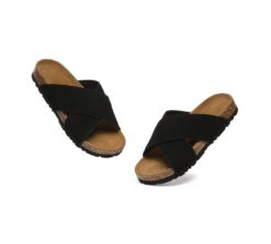 Women Slides Leather Crossover Summer Croia -Shoe Store GL7A0301