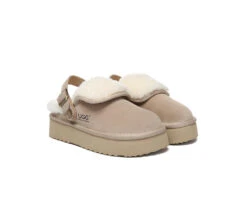 3-Way Style UGG Slippers Sheepskin Wool Slingback Platform Tenley 26 3-Way Style UGG Slippers Sheepskin Wool Slingback Platform Tenley -Shoe Store GL7A0349