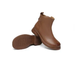 Women Leather Zipper Ankle Boots Chapple -Shoe Store GL7A0476