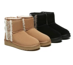 UGG Boots Sheepskin Wool Shearling Lined Ankle Mini Darby