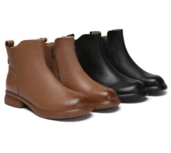 Women Leather Zipper Ankle Boots Chapple