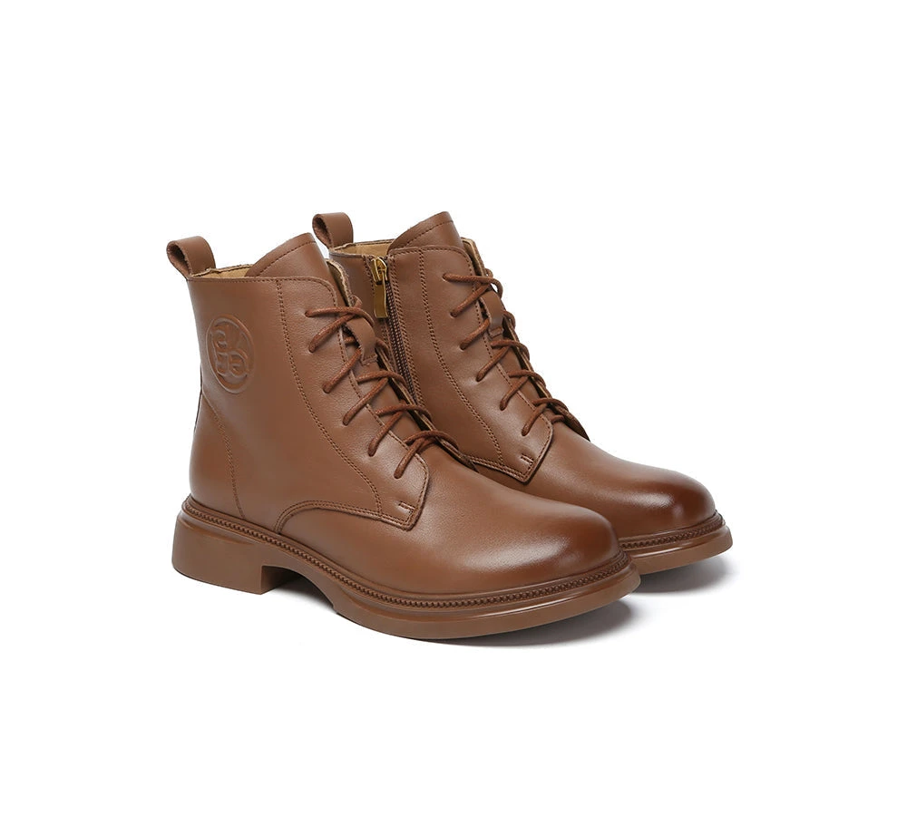 Women Leather Lace Up Ankle Boots Gabriela 4 Women Leather Lace Up Ankle Boots Gabriela - Image 2