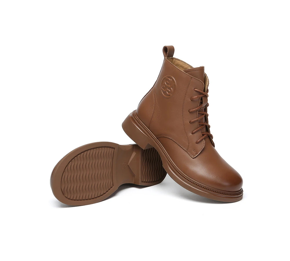 Women Leather Lace Up Ankle Boots Gabriela 5 Women Leather Lace Up Ankle Boots Gabriela - Image 3