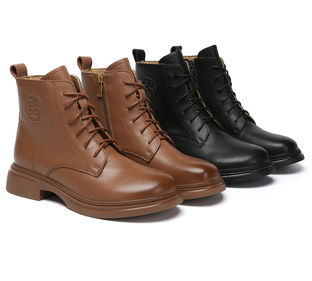 Women Leather Lace Up Ankle Boots Gabriela 3 Women Leather Lace Up Ankle Boots Gabriela