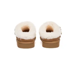 Women Sheepskin Mule Slippers Backless Suede Pulsey -Shoe Store GL7A0643