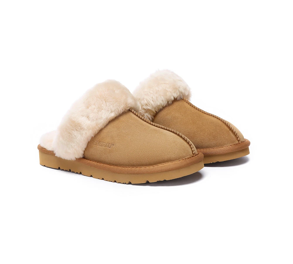 UGG Slippers Women Men Sheepskin Wool Suede Scuff Slippers Muffin 6 UGG Slippers Women Men Sheepskin Wool Suede Scuff Slippers Muffin - Image 4