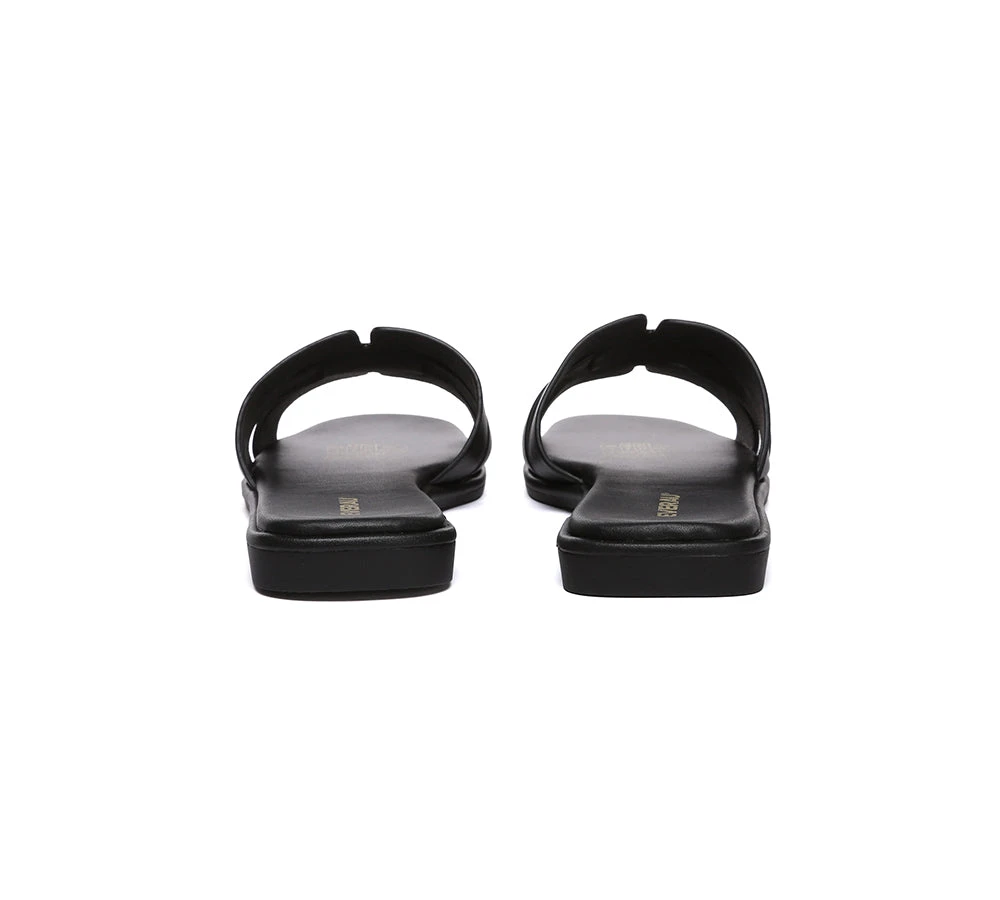 Women Leather Woven Flat Slides Bolita 22 Women Leather Woven Flat Slides Bolita - Image 20