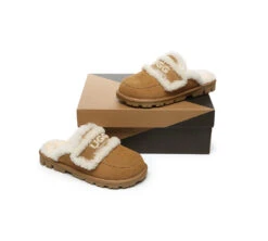 UGG Slippers Women Sheepskin Wool Shearling Lined Rilee -Shoe Store GL7A0686