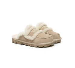 UGG Slippers Women Sheepskin Wool Shearling Lined Rilee -Shoe Store GL7A0697
