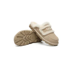 UGG Slippers Women Sheepskin Wool Shearling Lined Rilee -Shoe Store GL7A0699